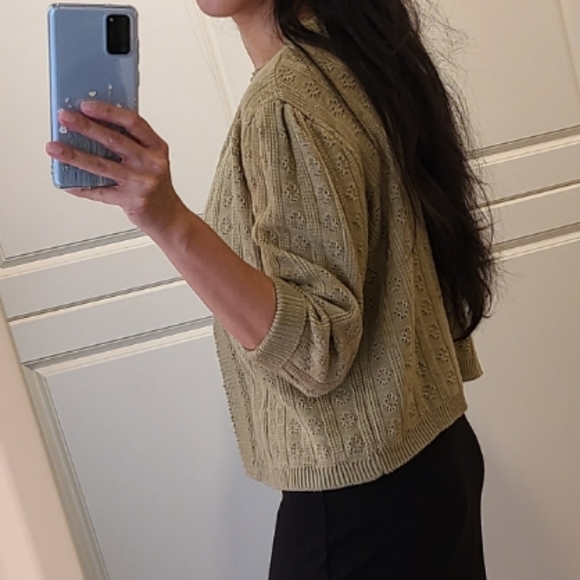 Vintage One Buttton Open Front Cardigan - Picture 3 of 5